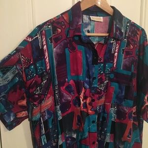 Colorful Abstract Vintage 80's Button Down